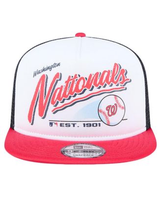 Big Boys and Girls White Washington Nationals Retro 9FIFTY Snapback Hat