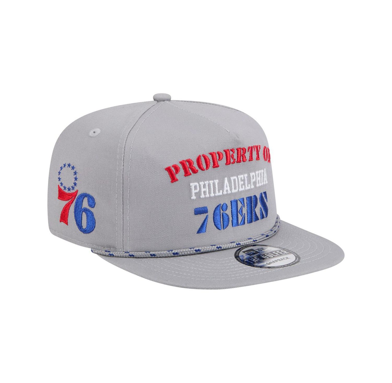 Men's Gray Philadelphia 76ers Throwback Property Of Golfer Snapback Hat