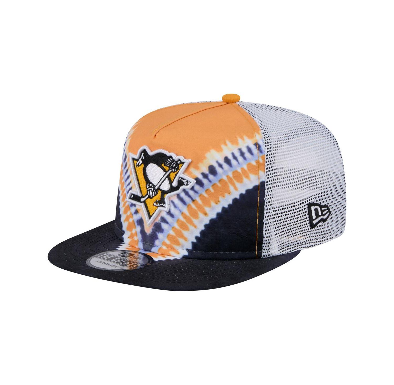 Men's Black/Gold Pittsburgh Penguins Throwback V-Dye Adjustable Golfer Hat