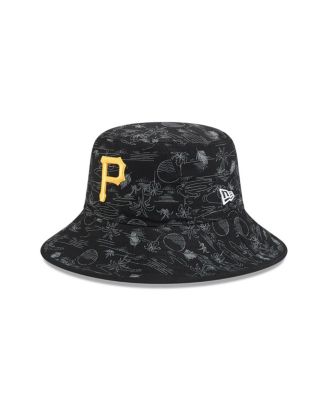 New Era - Big Boys and Girls Black Pittsburgh Pirates 2025 Spring Training All Over Print Bucket Hat