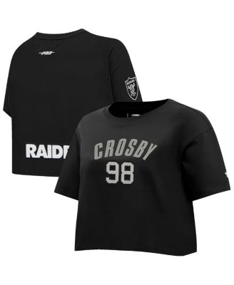 Pro Standard - Women's Maxx Crosby Black Las Vegas Raiders Player Name Number Cropped Boxy T-Shirt