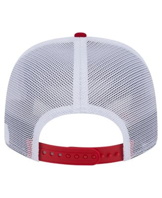 Men's Red/White Florida Panthers Team Patch Basic 9SEVENTY Adjustable Trucker Hat