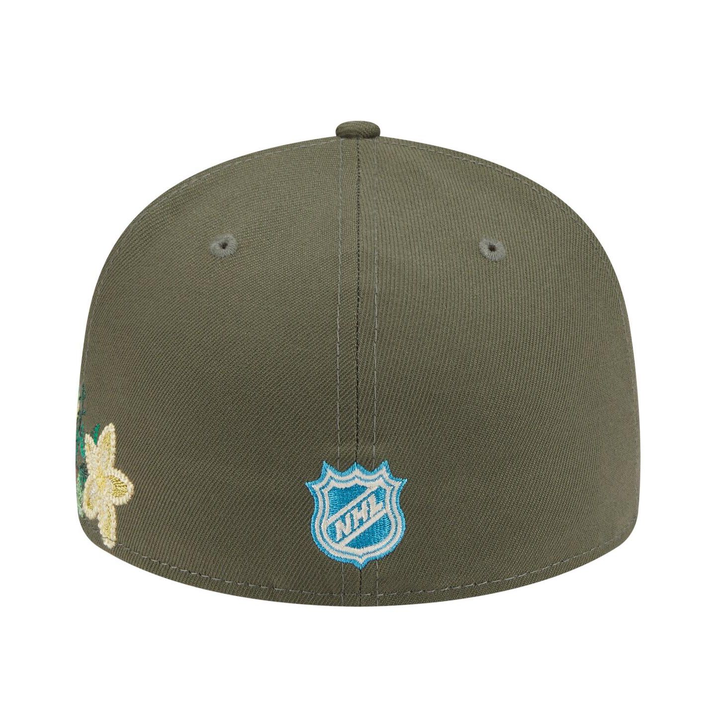 Мужская кепка New Era Olive Philadelphia Flyers Tonal Florals 59FIFTY Fitted Hat — фото 4