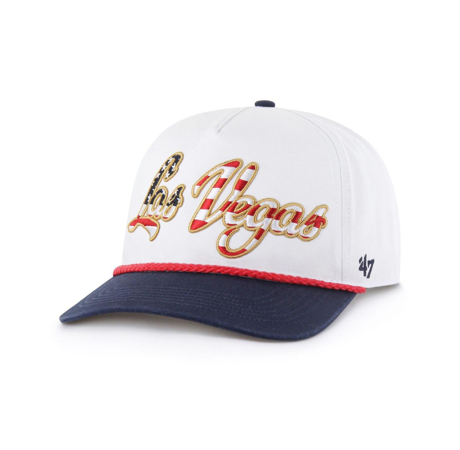 Men's White Las Vegas Raiders Patriotic Overhand Hitch Adjustable Hat