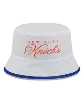 Men's White/Blue New York Knicks 2025 NBA Draft Nylon Bucket Hat