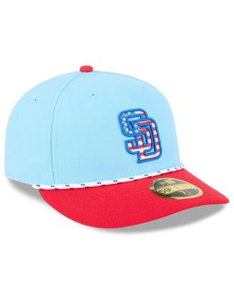 Men's Light Blue/Red San Diego Padres 2025 Fourth of July Low Profile 59FIFTY Fitted Hat