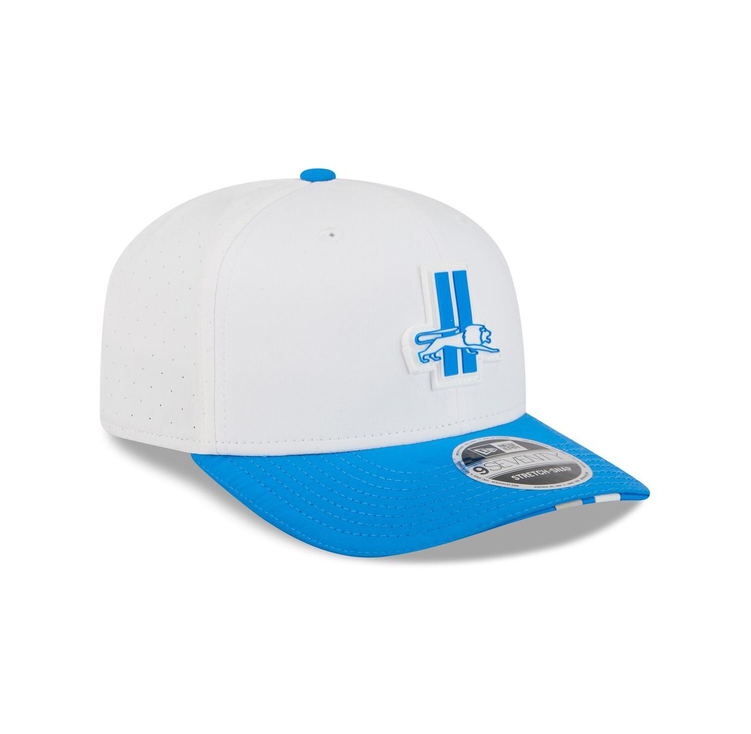 Men's White/Blue Detroit Lions 2025 NFL Training Camp Throwback Logo 9SEVENTY Adjustable Hat