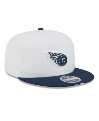 Men's White/Navy Tennessee Titans 2025 NFL Training Camp Split Panel 9FIFTY Snapback Hat