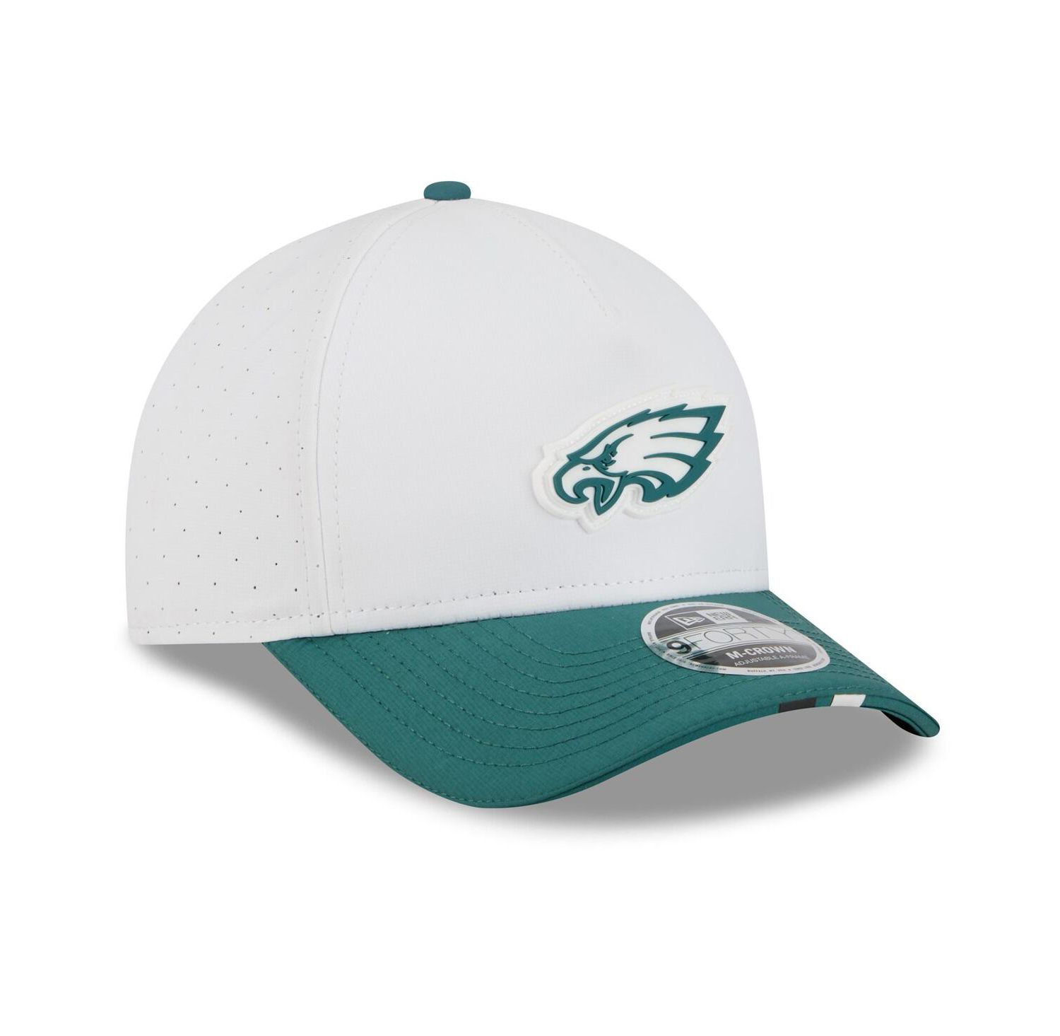 Men's White/Midnight Green Philadelphia Eagles 2025 NFL Training Camp A-Frame 9FORTY Adjustable Hat