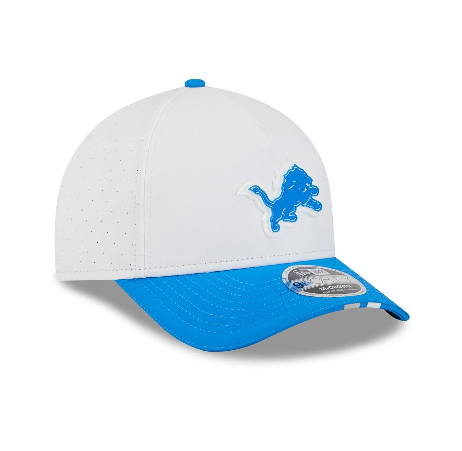 Men's White/Blue Detroit Lions 2025 NFL Training Camp A-Frame 9FORTY Adjustable Hat