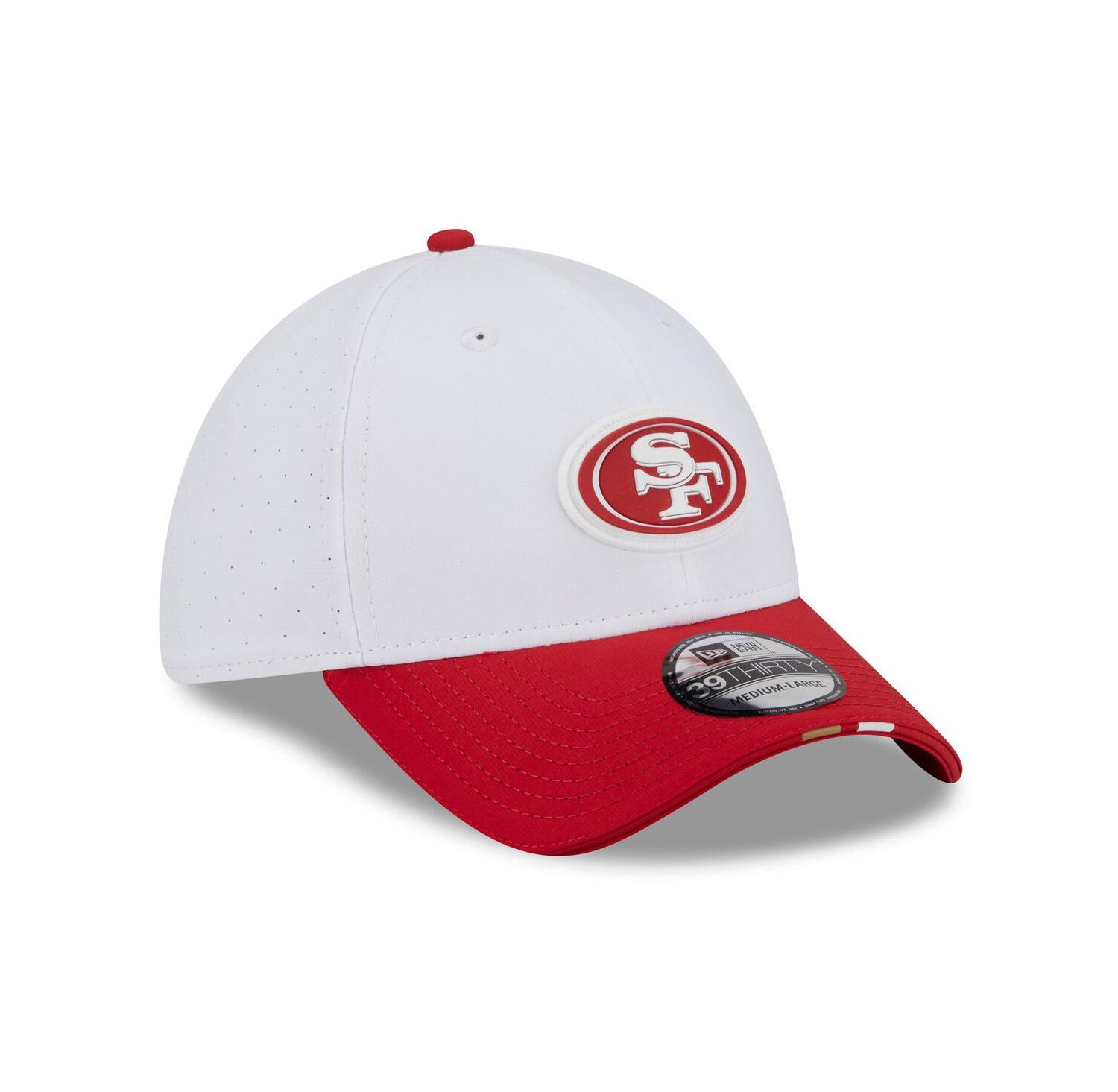 Men's White/Scarlet San Francisco 49ers 2025 NFL Training Camp 39THIRTY Flex Hat