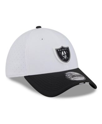 Men's White/Black Las Vegas Raiders 2025 NFL Training Camp 39THIRTY Flex Hat