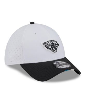 Men's White/Black Jacksonville Jaguars 2025 NFL Training Camp 39THIRTY Flex Hat