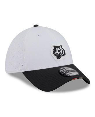 Men's White/Black Cincinnati Bengals 2025 NFL Training Camp 39THIRTY Flex Hat