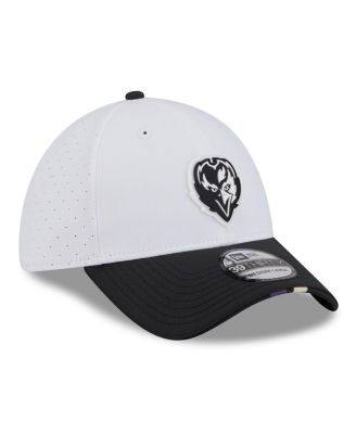 Men's White/Black Baltimore Ravens 2025 NFL Training Camp 39THIRTY Flex Hat