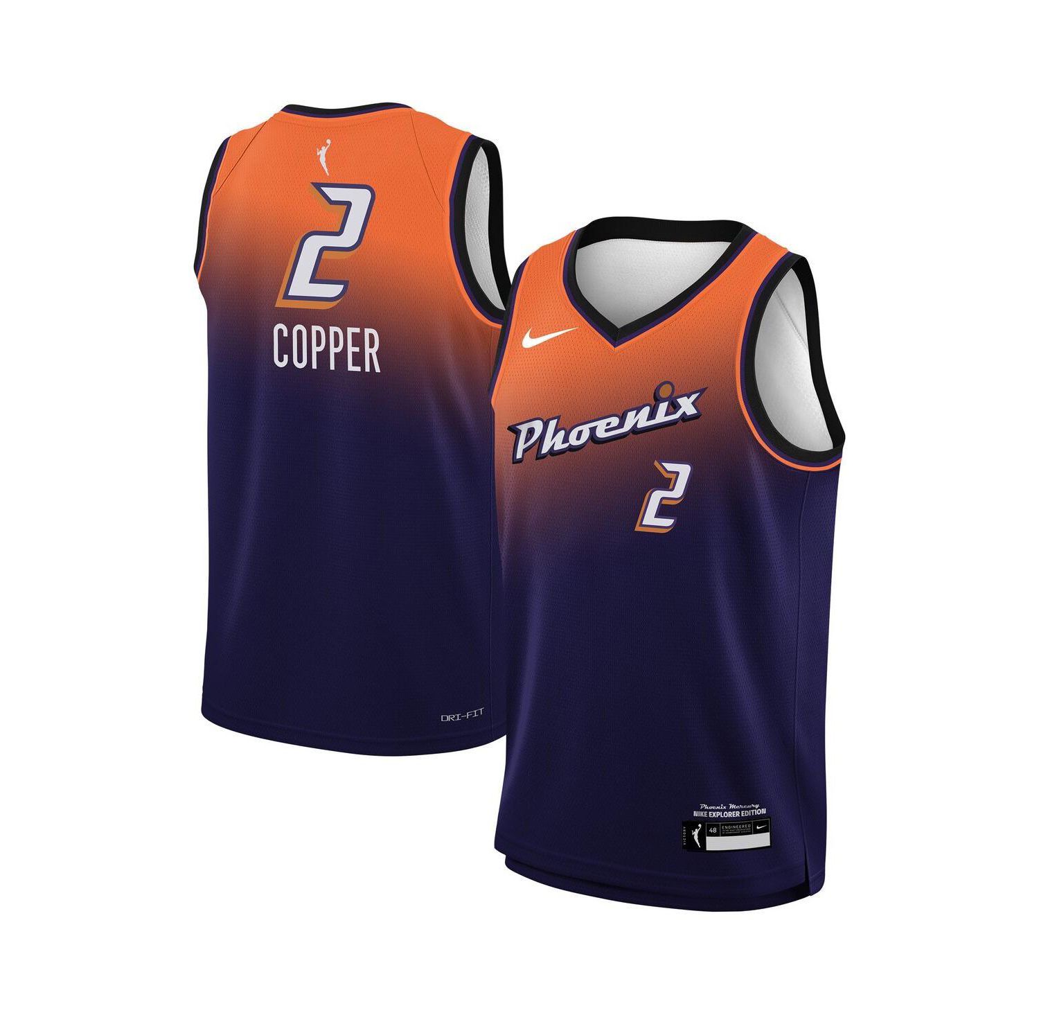 Big Boys and Girls Kahleah Copper Purple Phoenix Mercury Explorer Swingman Jersey