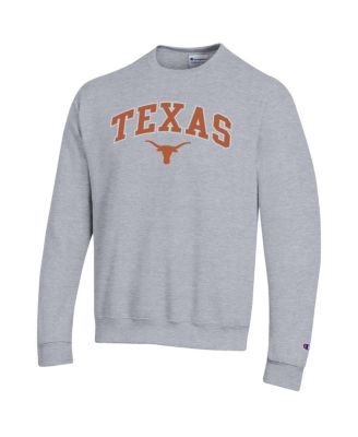 Men's&nbsp;Heather Gray Texas Longhorns Arch Over Logo Pullover Sweatshirt