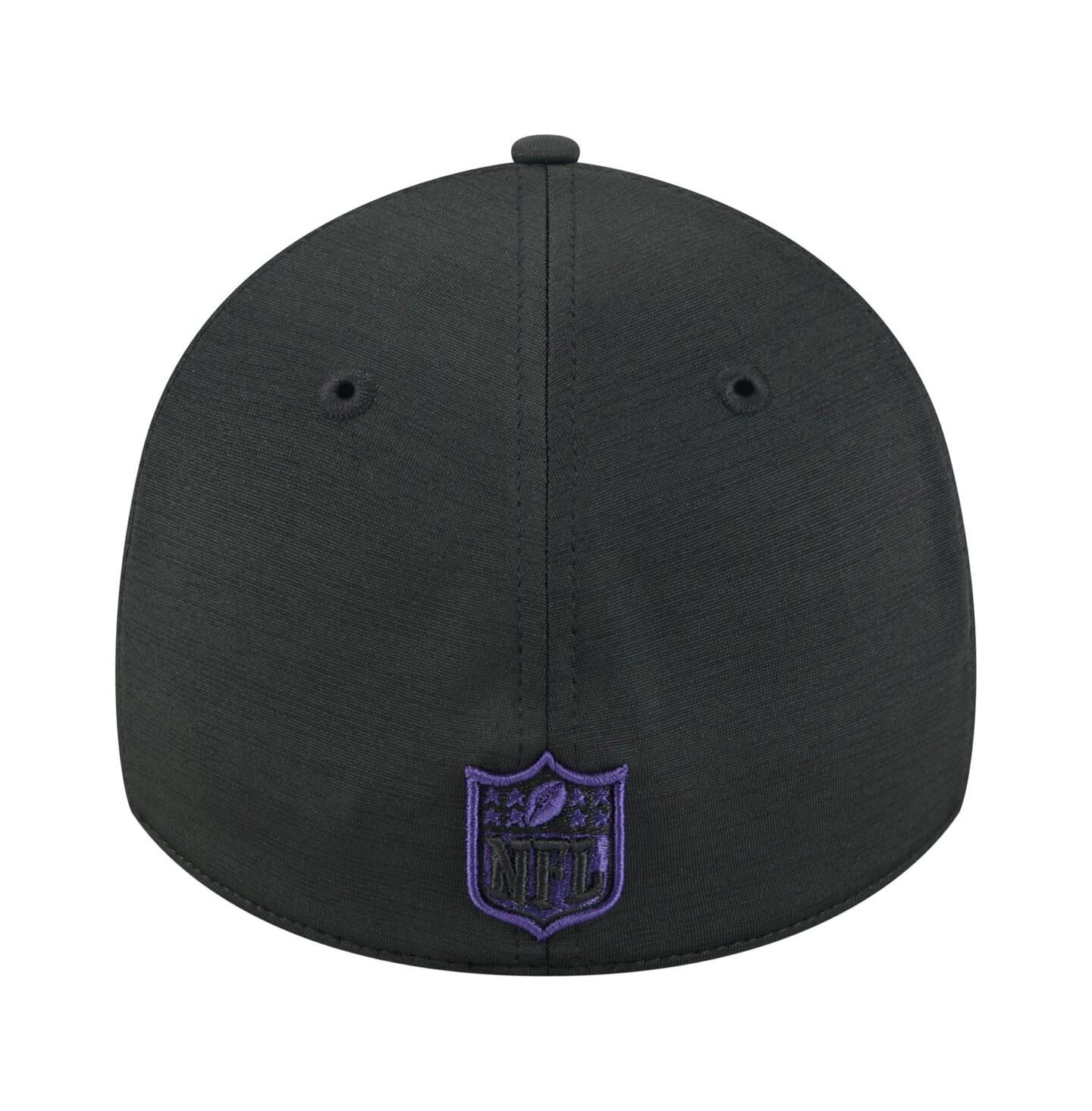 Мужская кепка New Era Black Baltimore Ravens Stripes 39THIRTY Flex Hat — фото 2