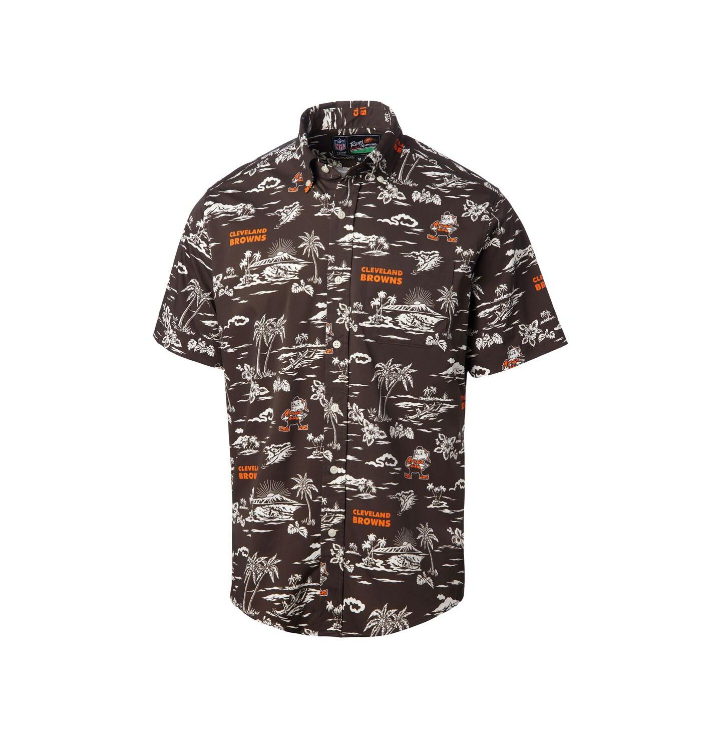 Мужская рубашка Reyn Spooner Brown Cleveland Browns Throwback Kekai Print Button-Up — фото 2