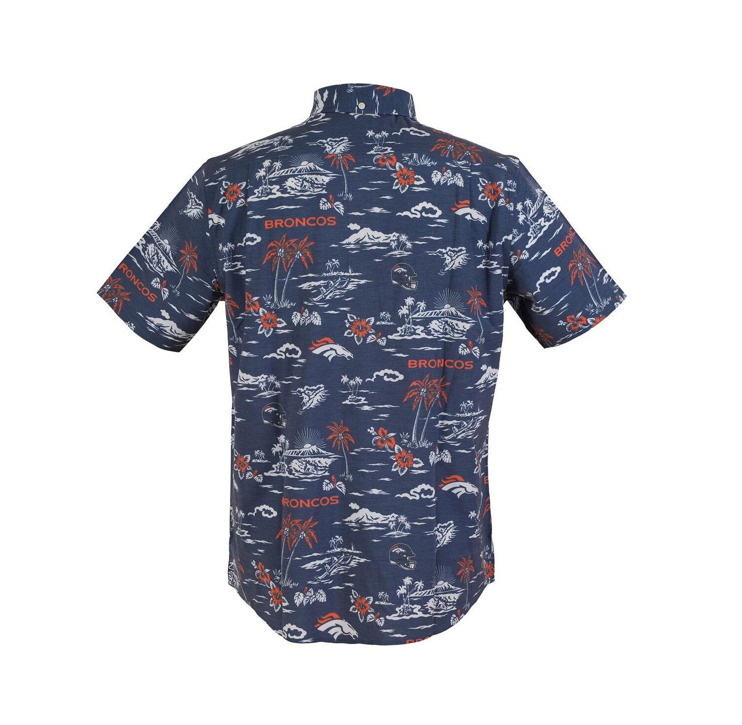 Men's Navy Denver Broncos Kekai Performance Button-Down Shirt