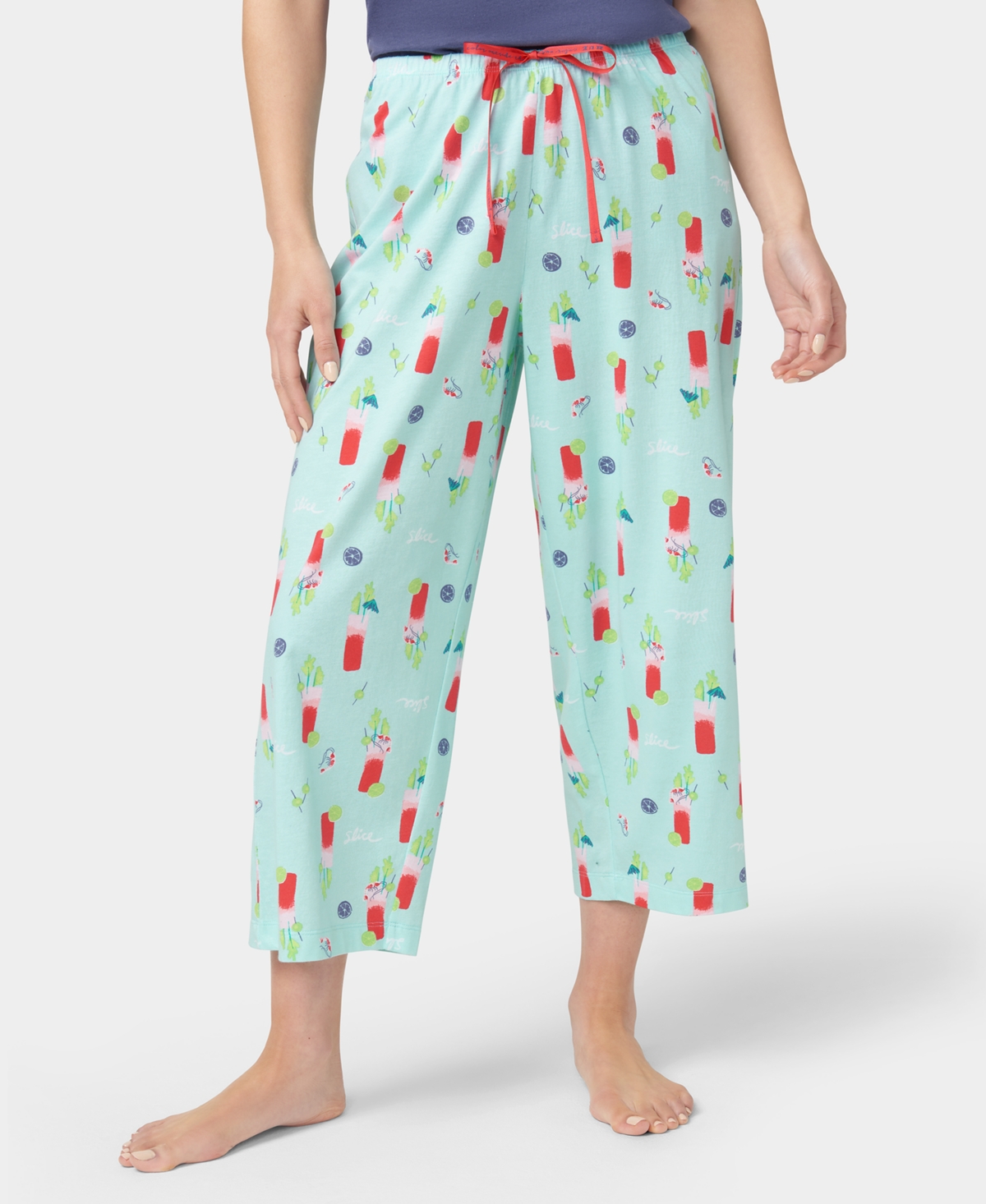 Women's Bloody Mary Mood Capri Pajama Pants - Blue Tint