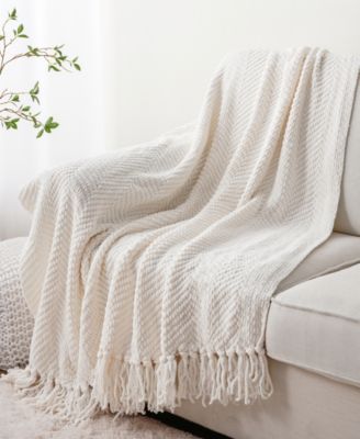 Herringbone Chenille Knit Throw, 50" x 60"