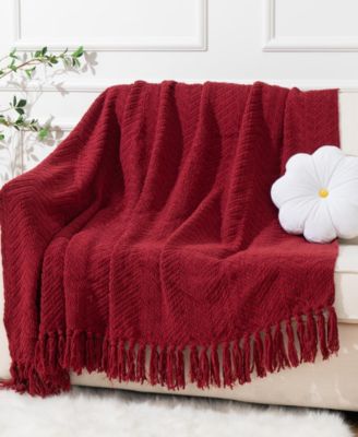 Herringbone Chenille Knit Throw, 60"x 80"