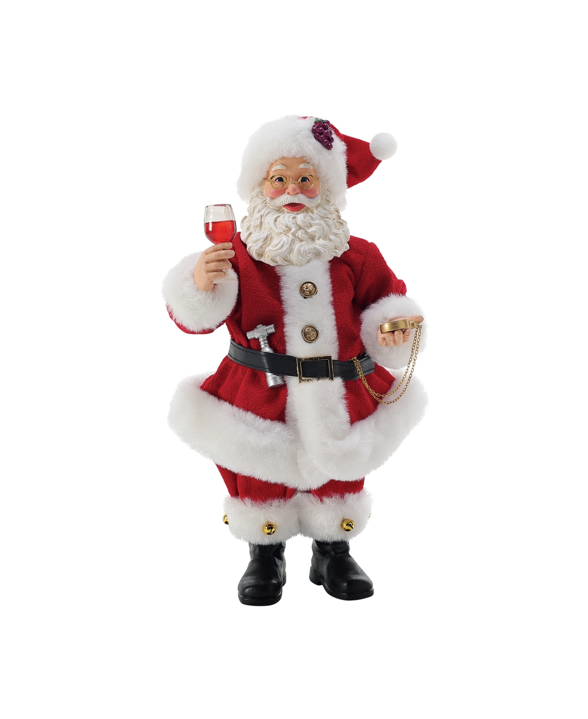 Department Five Possible Dream Santa Wine Time Figurine In Red