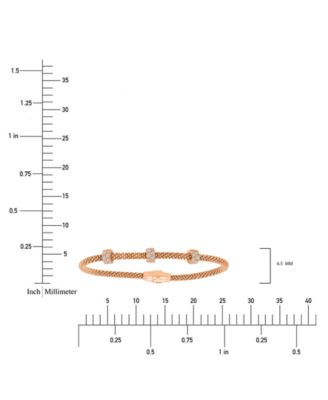 Rondelle Cubic Zirconia Mesh Bracelet in Sterling Silver, 14k Gold Over Sterling Silver or 14k Gold Over Sterling Silver