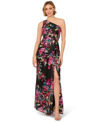 【海外限定】AdriannaPapell ドレス☆One Shoulder Chiffon Gown Adrianna Papell One-Shoulder Chiffon Gown - Macy's