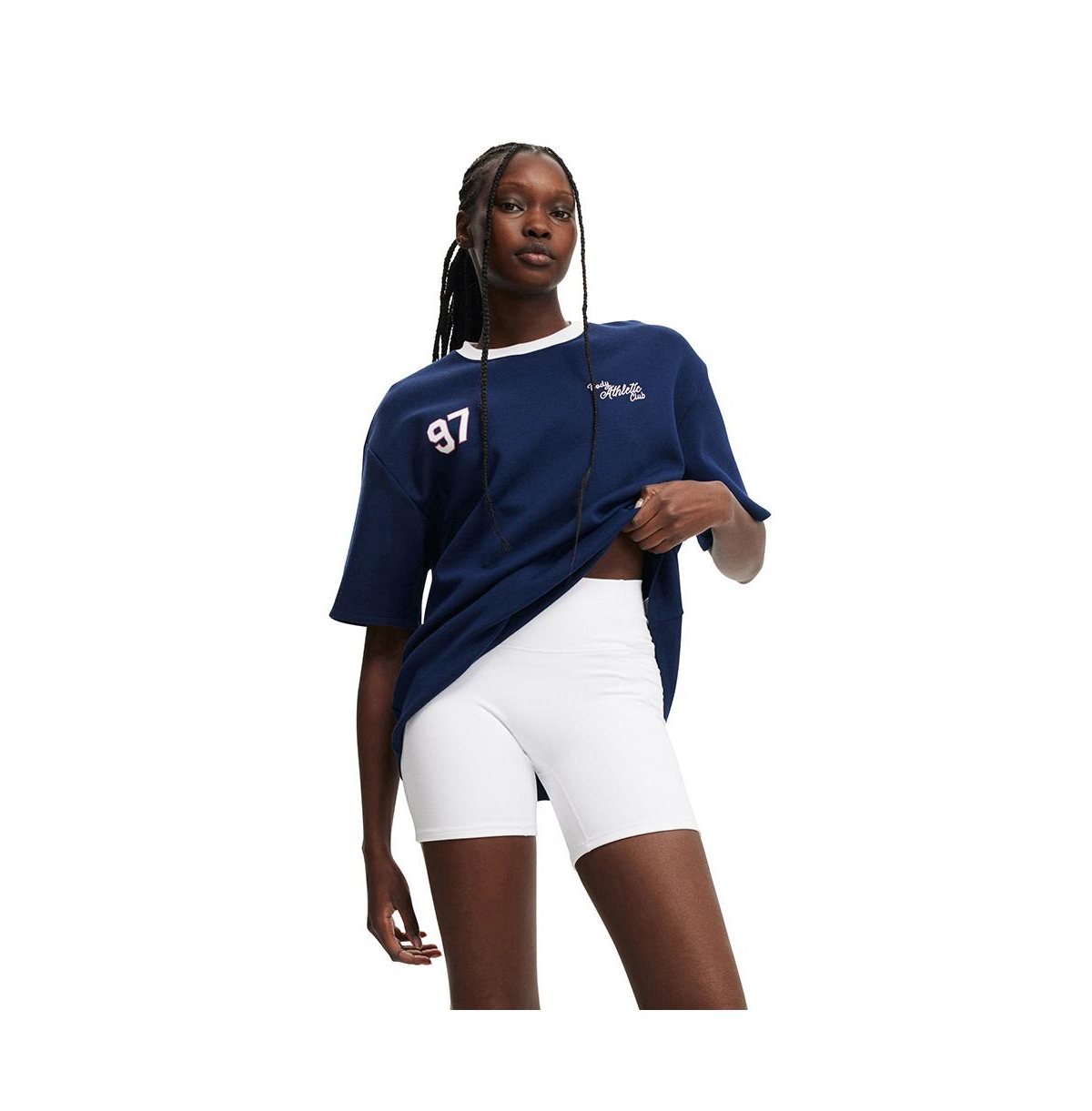 Women's Active Ballpark Oversized Graphic Tshirt - Light grey marle/body athletic club