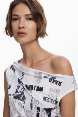 Women's Draped newspaper T-shirt