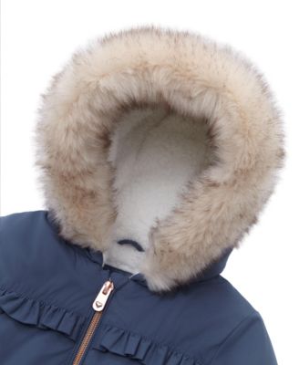 Toddler Girls Puffer Jacket with Sherpa Fleece Lining 2T-4T