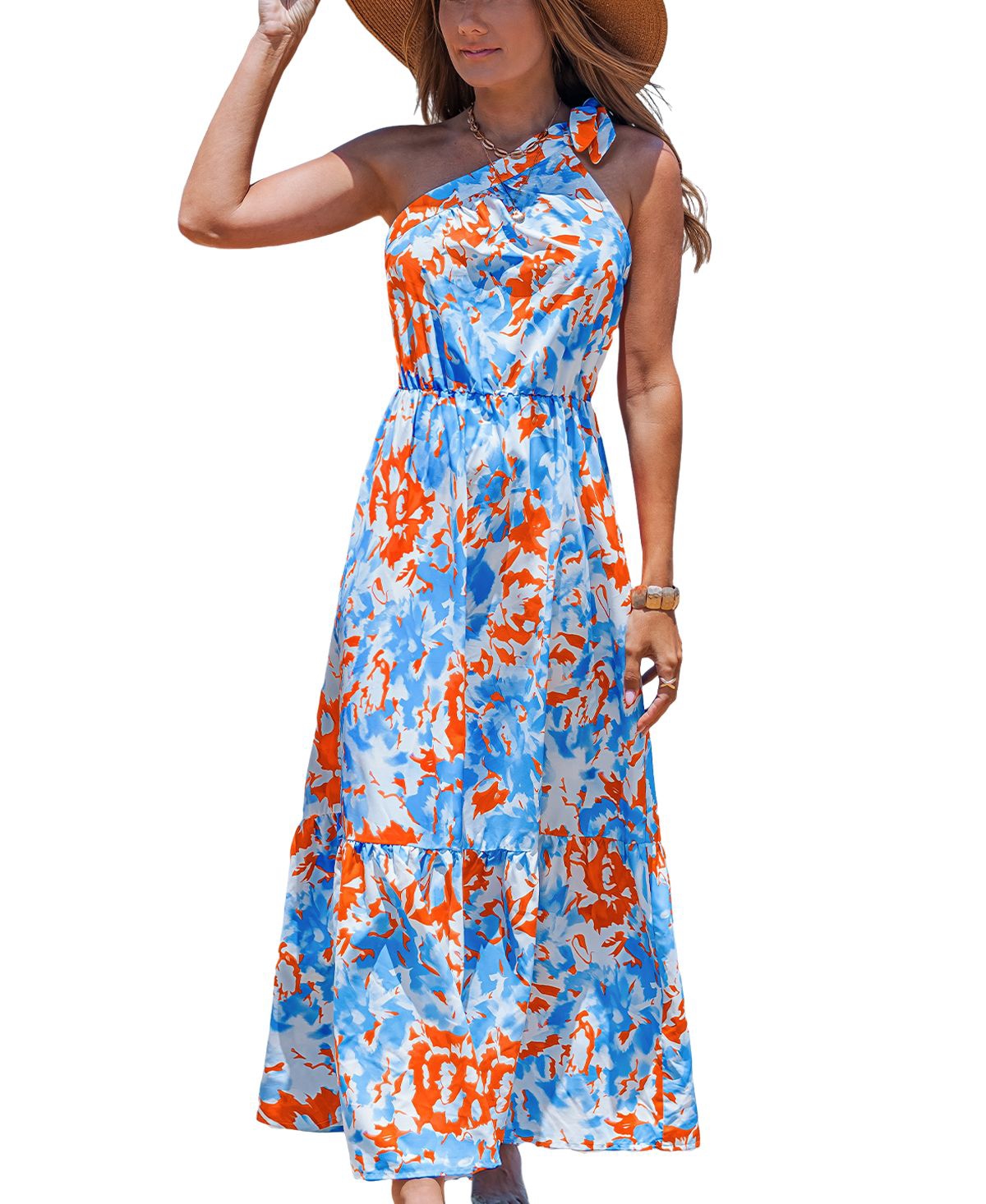 Cupshe Women's Cerulean Waltz Floral Maxi Beach Dress