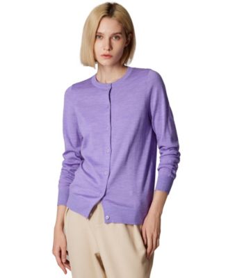 Women's 100% Merino Wool Light Weight Cardigan | Ultra Soft Fine-gauge Sweaters Machine Washable