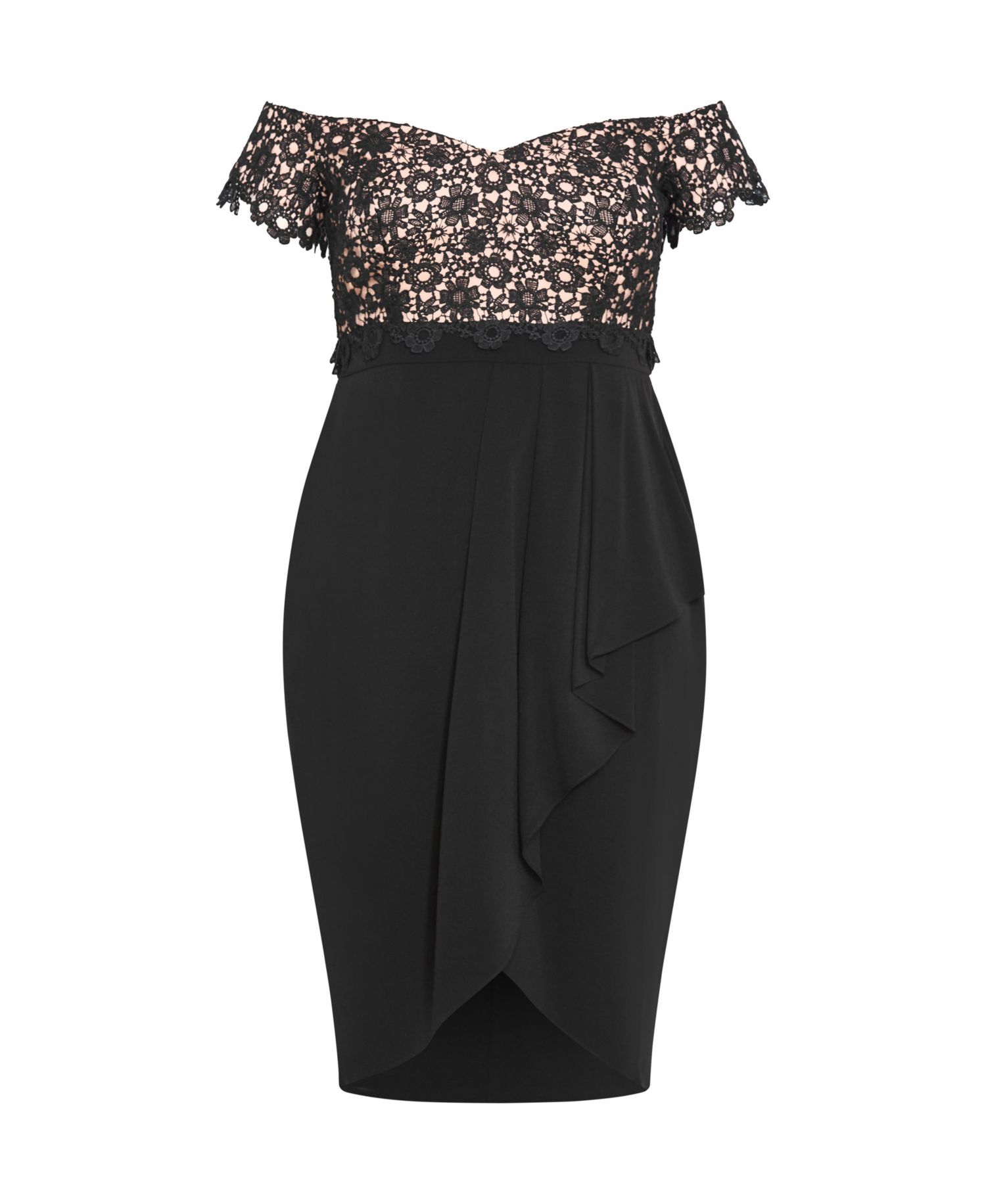 Plus Size Lace Glamour Midi Dress