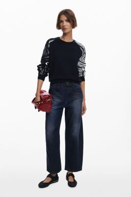 Women's Marbled sleeve sweater