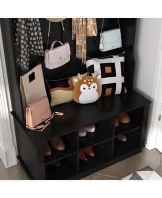 Multifunctional Entrance Coat Rack with Seats and Hooks, Hall Tree