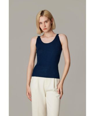 Women's Scoop Neck Tank Top | 75% Merino Wool 25% Silk Ultra-Soft Layering Essential | Natrual Moisture Wicking Sweater
