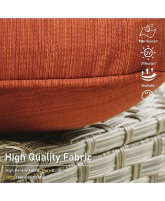 5 Piece Outdoor Rattan Patio Furniture Set with 3 Seat Sofa,Swivel Rocking Chairs,Solar Coffee Table,Wicker Sofa Set for Backyard and Porch