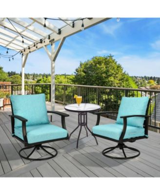 21x21 Inch Outdoor Deep Seat Cushion Set with Adjustable Straps and Waterproof