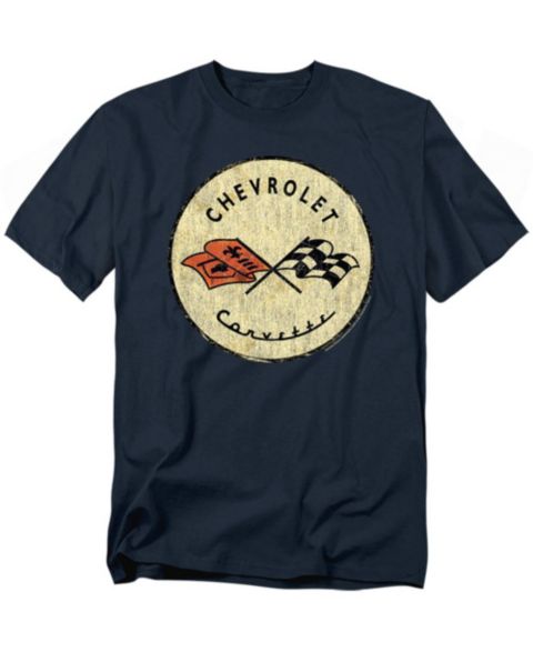 Мужская футболка Corvette Chevrolet Old Vette T-Shirt Navy, цвет: Тёмно-синий