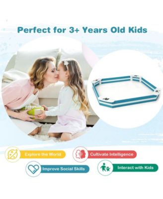 Outdoor Solid Wood Sandbox with 4 Built-in Animal Patterns Seats