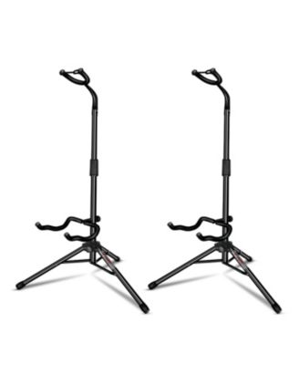 5Core Guitar Stand Pair Floor Folding Holder Soporte Para Guitarra for Acoustic Electric Bass - GSH HD BLK 2PK