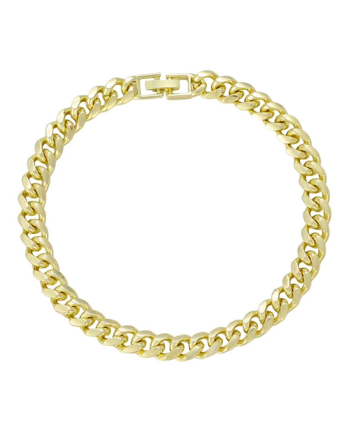 14K Gold Plated Chunky Curb Chain Anklet - Gold