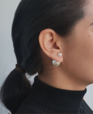 Cultivated Pearl Double Sided Stud Earrings