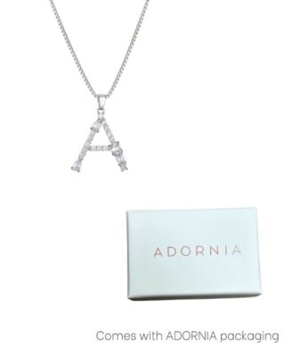 Silver Crystal Mixed Stone Initial Necklace