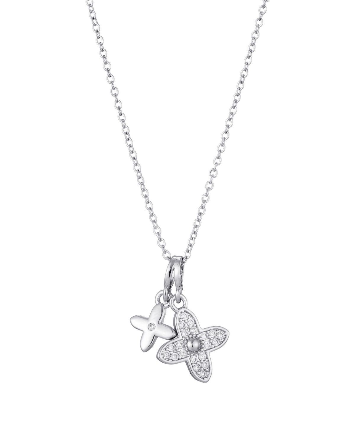 Adornia Tarnish Resistant Cubic Zirconia Double Pointed Clover Necklace