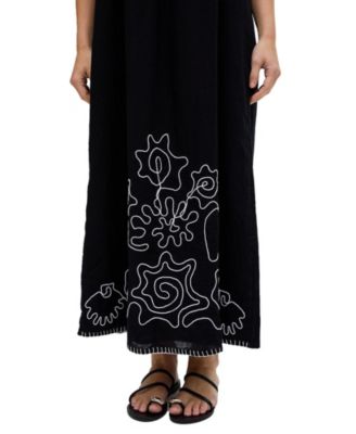 Women's Candy Tabard Embroidered Hem Midi Dress