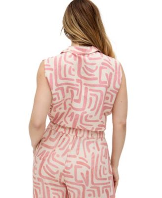 Women's Pop Front Tie Warhol Print Crop Top